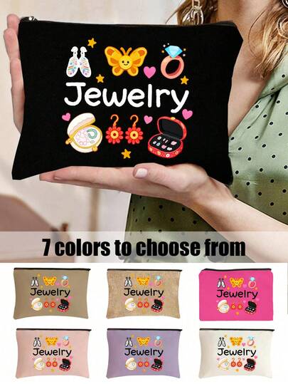 时尚女士珠宝收纳包 - 女士化妆包、便携式洗漱包、大容量旅行收纳包 | 适用于化妆品、耳机、配饰、硬币、洗漱用品 | 轻巧拉链设计，适合旅行和日常使用 - 多功能收纳包，可容纳文具、药品和配件 - 理想的礼物选择旅行必需品旅行配件旅行包度假返校学校用品珠宝盒，日常使用