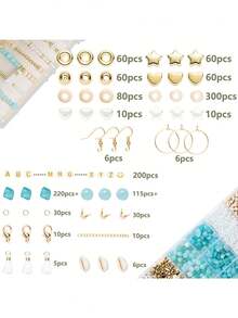 Natural Stone Beads Kit, Multicolor Asymmetrical Natural Stone Beads Kit For Jewelry Making, DIY Craft Bracelet Necklace Earrings, Friendship Gifts Decorate Accessories