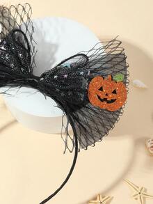 1 Stück 3-lagiger Tüll Geist Kürbis Schleife Halloween Party Haarband