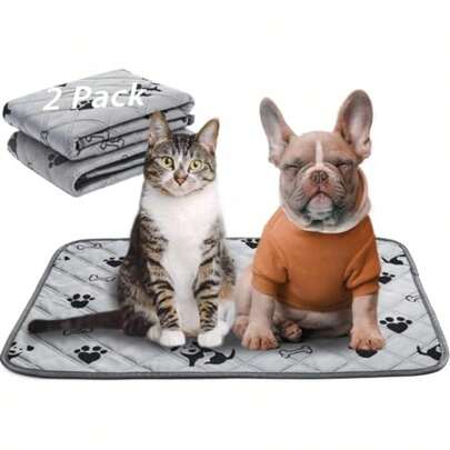 Swikiyi Washable Dog Pee Pads Reusable 2 Pack Reusable Puppy Potty Training Pads NonSlip Waterproof Mat For Indoor Travel Whelping Housebreaking Incontinence 100 X 90 Cm