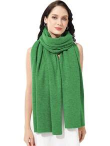 Soft Cashmere Blend Wrap Chic Scarf Women Travel Large 87x28 - 森林綠 - 查看 5