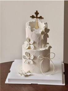 1pc/3pcs/5pcs Cross Cake Topper, Suitable For Communion, Baptism, Christening, Communion Cake, Christmas, Easter, Christian Birthday, Dessert Table, Cake, Baking, Party And Other Occasions - Gold - View 6