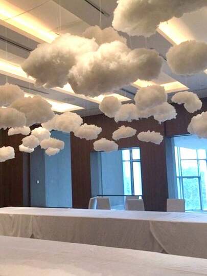 3pcs/Set(S&M&L) /1pc Soft Cloud Decor,Soft White Cloud Hanging Decoration,Artificial Cloud ,Versatile Centerpiece Backdrop With Multiple Clouds At Varying Heights For Weddings, Parties, And Store Displays,Cloud Party Decor