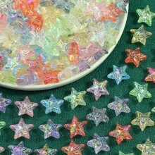 6/10pcs Mixed Acrylic Beads - Bowknot, Heart, Flower, Pentagram Shapes, DIY Bracelet Necklace Keychain Pendant, Jewelry Making Supplies