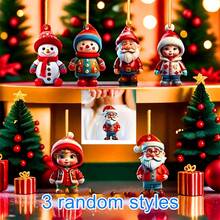 1 Set süße 2D Acryl Weihnachtsmann & Schneemann Cartoon Hängedekoration, mit goldenem Faden, geeignet für Weihnachtsbaum, Auto, Rucksack, Schlüsselanhänger, Feiertags-Party Dekoration, Mall Dekoration, Fensterausstellung, einfach aufzuhängen, lustiges Weihnachts- & Neujahrgeschenk (nicht 3D)