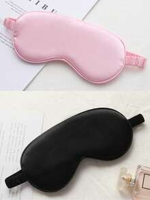 1件装新款双面仿真丝遮光眼罩，睡眠弹力旅行午睡眼罩，印花航空眼罩 - 彩色 - 查看 6
