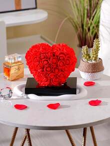 1PC Love Rose Eternal Flower Gift Box, PE Foam Flower Creative Hand Gift Box, Love Rose Lovely Home Decoration, Romantic Artificial Flower Design, Suitable For Mother's Day, Father's Day, Graduation Ceremony, Valentine's Day, Wedding Party, Birthday, Windowsill And Desktop Decoration, Is The Perfect Gift Between Family And Friends. (Hint: Red And Pink Boxes Need To Be Packaged By Oneself)