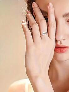 1入組優雅S925純銀戒指，女士婚禮珠寶首飾 - 1# - 查看 9