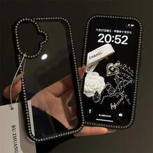 Clear Sparkly Luxury Phone Case , Double-Sided Diamond-Studded Three-In-One Phone Case, Tough Soft Edge And Hard Back Panel, Multiple Protections To Prevent Damage To The Phone,Shockproof Phone Protective Case For IPhone 17promax 16pro 15 14 13 12 - màu đen - Xem 2