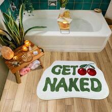 - Alfombra de bao divertida y suave y absorbente de agua, antideslizante, microfibra lavable superior, para ducha fra cerezo, 18x 26 pulgadas - cereza verde + 20x32in - Ver 9