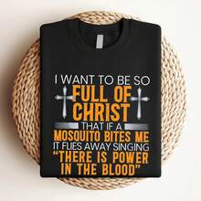 180g pure Cotton Full of Christ T-Shirt | Funny Christian Faith Tee | Power in the Blood Inspirational Quote Shirt | Unique Religious Gift Comfortable female Unisex T-Shirt For Women Casual fashion Soft Top For Everyday Wear Summer Casual graphic Versatile Slightly - Negro - Ver 4