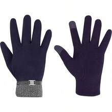 Clepsidra® Guantes Térmicos para Hombre con Función Táctil - Forro Interior Suave, Fáciles de Combinar, para Invierno y Outdoor - Azul marino - Ver 8