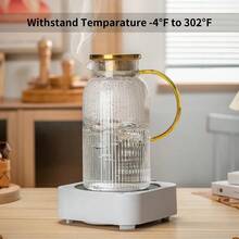 2-Piece With Lid Glass Water Bottle, 68-Ounce Classic Vertical Striped Water Bottle, Suitable For Cold Brew Coffee, Lemonade, Iced Sun Tea, Beverages, Heat-Resistant. It Is The Top Choice For Christmas, Halloween And Thanksgiving Gifts. Ice Tea Dispenser, Striped Glass Design, High-End Beverage Dispenser, High-Quality Water Bottle, Beverage Set, Glass Water Bottle Set, Coffee Lover, Tea Lover - 2個裝+刷子 - 查看 8