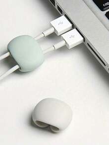 5PCS Random Colour Cable Organiser Clips, Decorative Earphone/Charging Cable Storage Pouch, Multi-Functional Storage Device, Earphone Cable Organiser Clips, Minimalist Cable Winder, Cable Management Tool