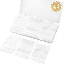 120 PCS Small Plastic Bags For Jewelry, 2" X 2.76" Resealable Clear Poly Baggies, 2.4 Mil Mini Zip Bags For Small Business, Storage, Gifts, Candy, Screws - 無色 - 查看 1
