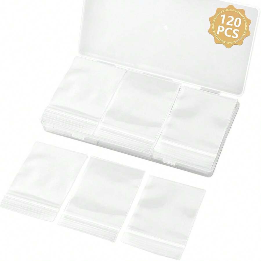 120 PCS Small Plastic Bags For Jewelry, 2" X 2.76" Resealable Clear Poly Baggies, 2.4 Mil Mini Zip Bags For Small Business, Storage, Gifts, Candy, Screws - 無色 - 查看 1