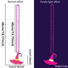 Halloween Bead Necklace With Glow In The Dark Pendant Creative Costume Necklace For Adults And Kids Party Favors - Pink - View 2