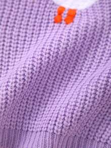 Infant Girls' Cute & Sweet Pigeon Embroidery Crew Neck Knit Sweater