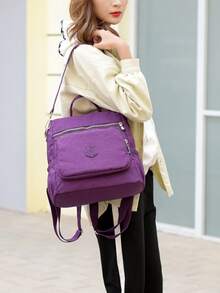 Ba lô nylon chống trộm, ví nữ, túi thời trang đa năng hàng ngày, túi du lịch nhẹ với nhiều ngăn, ba lô tối giản dung tích lớn, ba lô tiện dụng, phù hợp cho học sinh, y tá, giáo viên, chuyên gia kinh doanh, du lịch, đi làm, mua sắm, văn phòng, hẹn hò, leo núi, đào tạo, công việc, quà sinh nhật, quà ngày lễ, ba lô - Nhiều màu - Xem 9