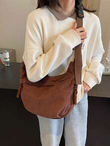 New Corduroy Autumn/Winter Fashion High-Quality Large Capacity Multi-Functional Elegant Shoulder Bag, Suitable For Various Occasions