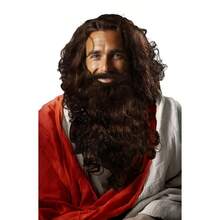 HOMELEX Brown Beard And Wig Set Halloween Biblical Father Time Costume Accessory for Adults - Marrón - Ver 2