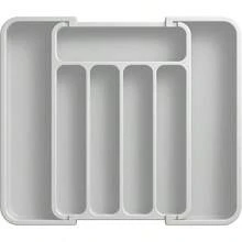 Silverware Organizer - Expandable Kitchen Drawer Organizer, Adjustable Utensil Organizer, Cutlery Tray Forks, Knives, Multipurpose Kitchen Organizers And Storage Solution, Black, Large - Medium + Light Grey - View 3