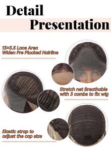 13*4 High Density Lace Front Wig, 150% Density, Premium Quality Comfortable Women Wig, Ombre Blonde, 30 Inch Medium Straight Hair, Made Of Heat Resistant Synthetic Fiber, Suitable For Vacation, Family Gathering, Cosplay And Daily Wear - Blonde Ombre - View 4