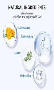 Daolyo Pimple Patches For Face, 4 Size 300 Counts Acne Patches, Hydrocolloid Patches For Covering Zits And Blemishes, Spot Stickers With Salicylic Acid, Tea Tree Oil &Amp; Calendula Oil - ColorA - 查看 4