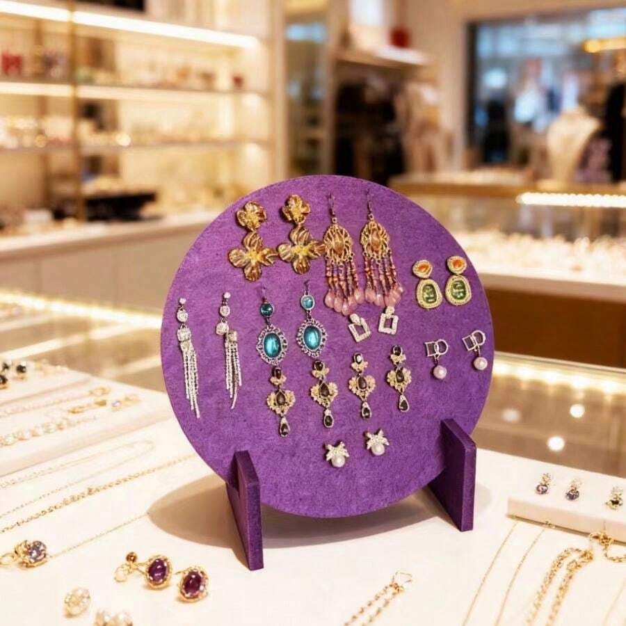 1pc Elegant Jewelry Display Stand, Earring & Necklace Organizer, Multi-Hole Design, Unique Round Shape With Sturdy Base, Detachable And Easy To Install, Jewelry Tower For Mother/Sister, Christmas & New Year Gift