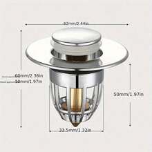 Dop universal pentru chiuvetă de baie cu prinzător de păr, pentru orificiu de scurgere de 1,26-1,97 inch, capac de scurgere pentru cadă cu miez de primăvară, dop de chiuvetă pop-up, sita de scurgere a bazinului