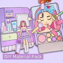 DIY Spa Simulation Quiet Book Materials, Non-Finished Sauna Room Care Requires Handmade Cutting And Making, Children's 3D Sticker Sticker Dress-Up Toy Book - Multicolor - View 8