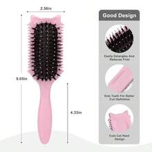 卷发定型梳，卷发梳，打造蓬松卷发，减少毛躁，趣味耳朵设计 - 粉色，美发工具，美发用品，旅行必备，旅行，理发师，发型师，理发师配件，情人节，美发用品，发型师，理发店，沙龙，度假必备，美发产品，理发店，情人节礼物，女士旅行必备，发型师工具 - 粉色 - 查看 3