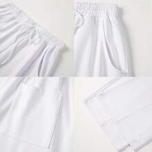 WZIKAI Men's Baggy Sweatpants Elastic Waist Drawstring Wide Leg Sweatpants Casual Loose Baggy Joggers With Pockets{"Size_name":"XX-Large","Color_name":"White"} - 白色 - 查看 4