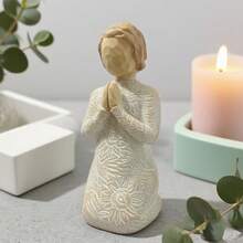 MINGZHANG 1 Girl Sculpture, Resin Hand-Painted Sculpture Figure, Exquisite Pattern Carving, Home Desktop Table Decoration Small Sculpture, Suitable For Living Room Decoration, Christmas Home Decoration, Home Décor - 彩色 - 查看 4