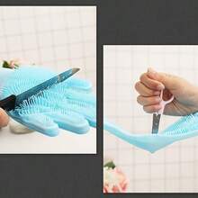 Pet Bath Gloves Universal For Cats And Dogs Scratch-Proof Deep Cleaning Hair Removal Tool Effectively Massage Pets Delicate Bubbles Wet And Dry Also Suitable For Kitchen/Car Wash, Daily Home Cleaning Two Colors To Buy - Hồng - Xem 6