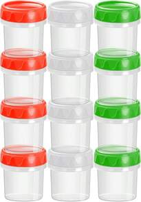 EONJOE 2 Oz Plastic Containers With Lids Small Salad Dressing Container To Go Condiment Sauce Dipping Cups Jar Airtight,12-Pack - 顏色B - 查看 1