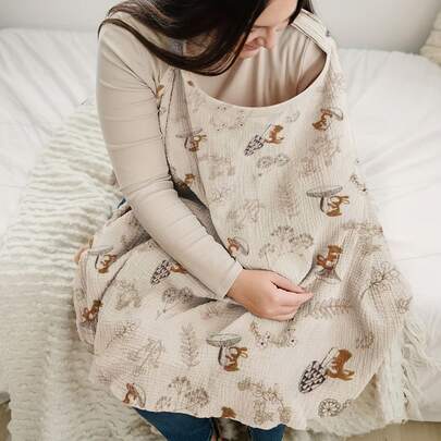 1pc Nursing Cover Scarf, Breathable Breastfeeding Cover Shawl For Outdoor Feeding