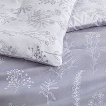 Queen Comforter Set - Sage Green Bed Set, 3 Pieces Cute Floral Bedding, 1 Soft Reversible Botanical Flowers Comforter And 2 Pillow Shams KF - G - 查看 9