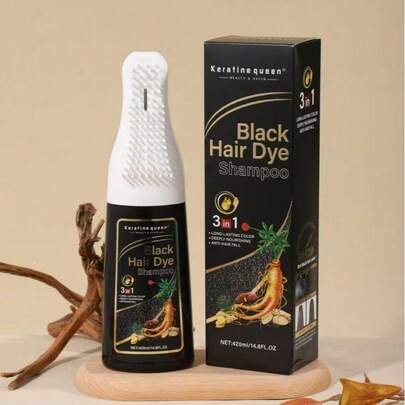 Lattafa Champu Tinte negro y castaño , Dissar , Champú tiñe canas cubre 100 % ,Champú con Jengibre, Aceite de serpiente Tinte instantáneo en 8 min NOVEDAD