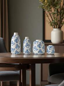 1 Peça Vaso Cerâmico com Design de Porcelana Azul e Branca, Adequado para Segurar Água, Flores Frescas e Arranjos Florais, Um Vaso Decorativo Versátil para Múltiplas Cenas