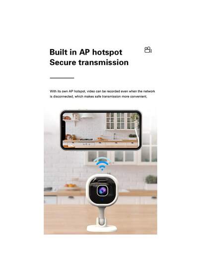 WiFi Slimme Home Security Camera 1080P HD Voice Intercom, Night Vision USB Powered Indoor/Outdoor Surveillance System, Motion Alert System Remote Mobile Viewing Sleek Wit Compact view 5