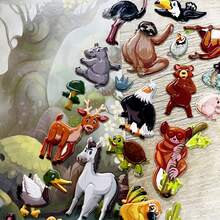 4/10pcs Set Cute Little Animal Bubble Stickers, 3D Dimensional Scrapbook Handmade Decorative Stickers, DIY Self-Adhesive Pictures.