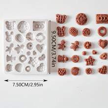 1/3 包硅胶巧克力饼干模具套装、迷你 DIY 手工珠宝铸造工具、仿真饼干吊坠、香薰蜡烛制作、鞋饰、矩形、美术用品 - 白色 - 查看 11