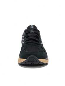 baasploa Zapatillas de running retro para hombres, de malla, antideslizantes y ligeras, resistentes al desgaste, adecuadas para fitness al aire libre, viajes, deportes casuales, cómodas y de moda, con cordones, zapatos multiusos para trayectos, con suela gruesa - Negro - Ver 3