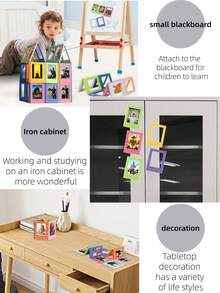 3 Mini Photo Frames -3.5 Inches * 2.5 Inches Magnetic Photo Frame, Refrigerator Sticker, Small Photo Frame, 2x3 Magnetic Photo Frame, Storage Cabinet Photo Frame, Refrigerator Label Photo Frame, Mini Refrigerator Magnetic Photo Frame, Christmas Gift, Christmas Decoration - Multicolor - View 9