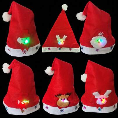 Christmas Luminous Christmas Hat, Adult Children Cartoon Hat, Elderly Snowman Hat, Christmas Small Gift, Party Decoration