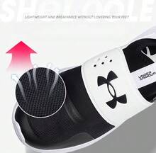 Under Armour Runplay 男士舒适柔软弹性透气轻便运动鞋，适合健身训练和跑步，建议选购大一码。 - 黑與白 - 查看 8