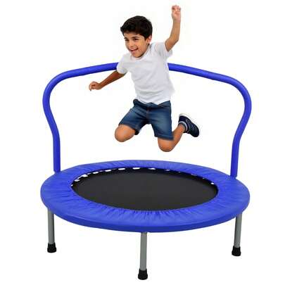 Advwin Advwin Trampoline For Kids 36 Inch, Foldable Fitness Rebounder Mini Trampoline, Max Limit 150KG, Blue