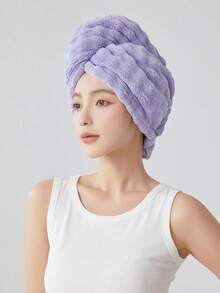 1pc Coral Fleece Extra Large Thick Super Absorbent Hair Drying Towel, Simple Solid Color Towel For Long & Short Hair, Home Use Shower Towels For Beauty Salon, Hotel Sports,Home Essentials, Towel, Skin Care Hair Drying Towel Wrap - Multicolor - View 8