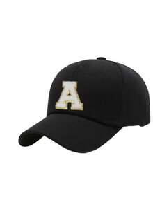 1pc Unisex 26 Alphabet Letter Baseball Cap, Adjustable Casual Breathable Sunscreen Cap, Suitable For Outdoor Daily Wear